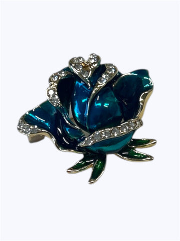 Blue Rose Pin Brooch