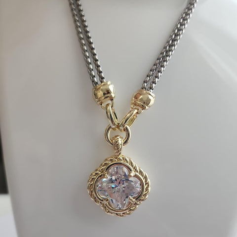 C-911-R Cadena Clover  dos tonos