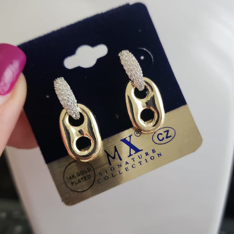 A-639-R Aretes GG dos tonos