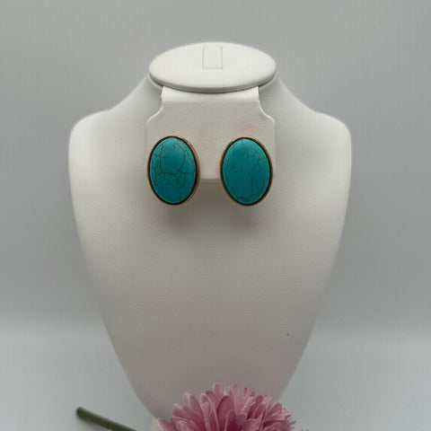 A-886-Aretes botón oro