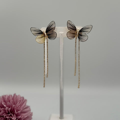 A542-Aretes mariposa colgante