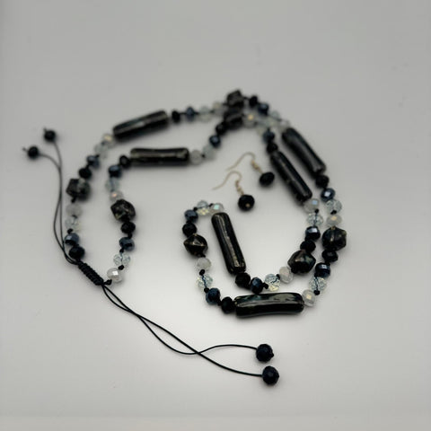 APS009-Set collar con aretes de piedras