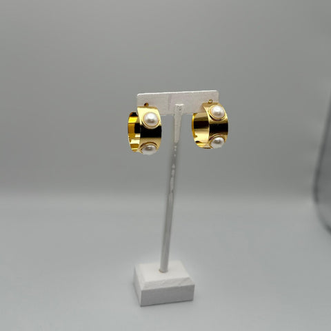 A24K1011-Aretes circular con perlas