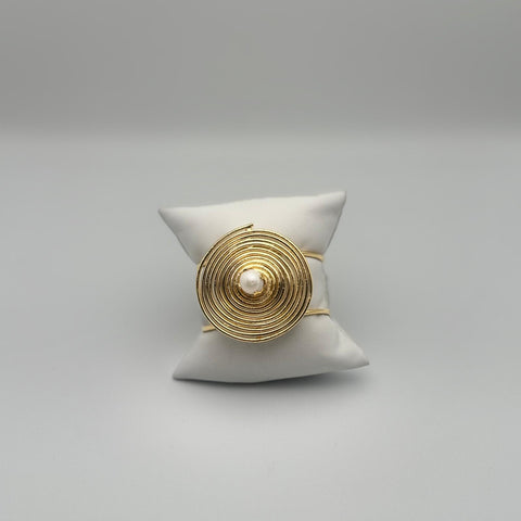 A24K1028-Aretes espiral perla