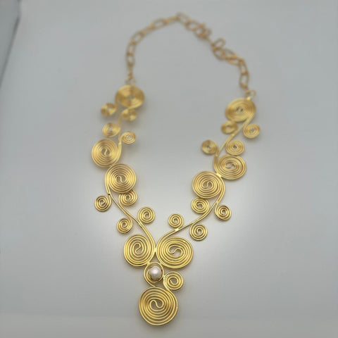 Ch24K1028-Choker espiral perla