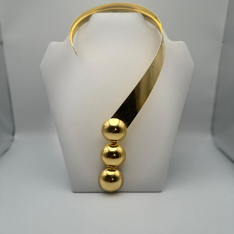 Ch24K-1033-Choker esferas espejo