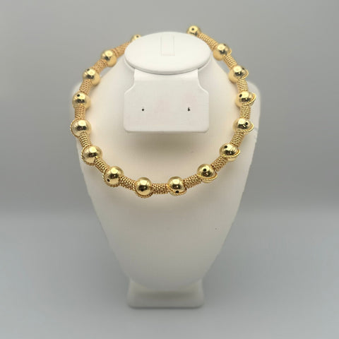 Ch24K-1062-Choker esferas con cuerdas entrelazadas