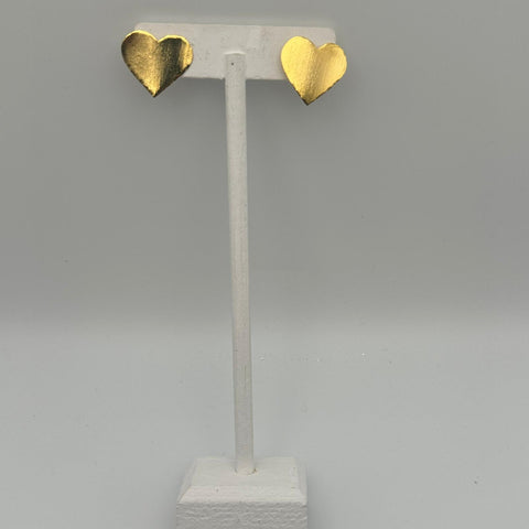 S24K-1114-Arete corazón espejo