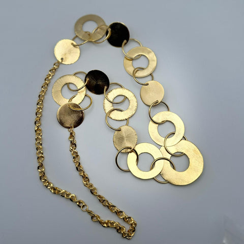 C24K-1007-Collar de aros y círculos espejo