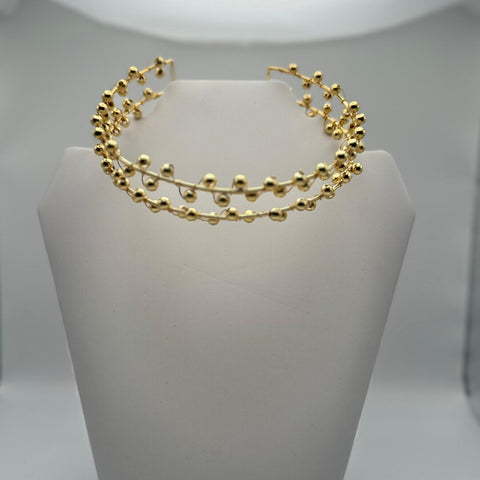 Ch24K-1141-Choker de esferas entrelazadas