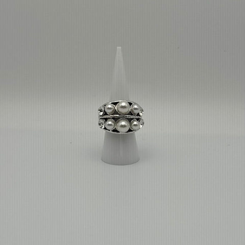 S-117ZK-Sortija Perlas trío