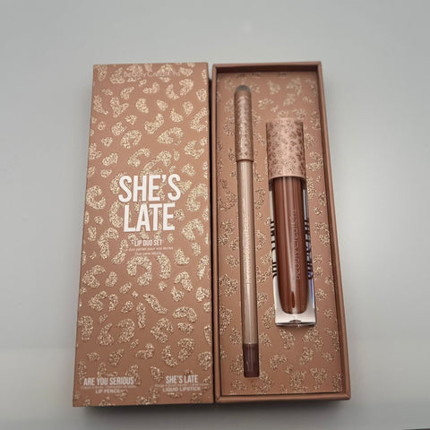 LD2Lip Duo set She’s late Liquid Lipstick She’s late Lip Pencil Are you serious