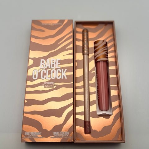 LD1-Lip Duo set Babe O’clock Liquid Lipstick Babe O’clock Lip Pencil Past midnight