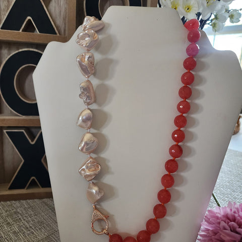 C-402DG-Collar Perlas & Ágatas