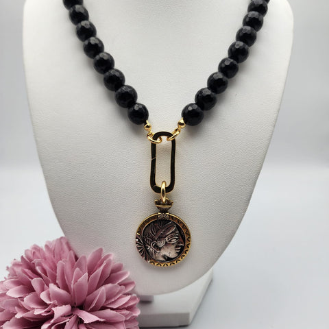 C-405DG-Collar Ágata con Moneda