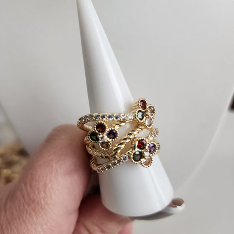 S-88R-Anillo Flores Colores