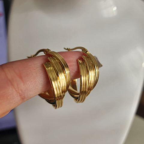 A-323SS-Aretes Argolla Dorada