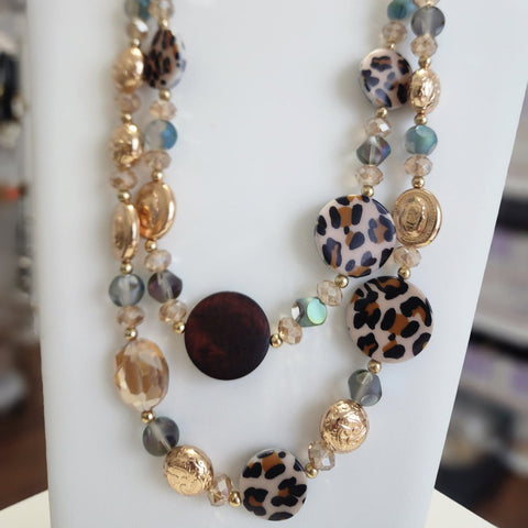 C-292GC-Collar en Capas Animal Print Corto