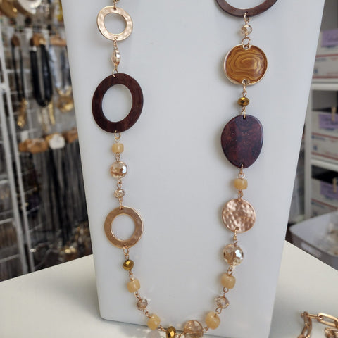 C-292GC-Collar en Capas Animal Print Largo