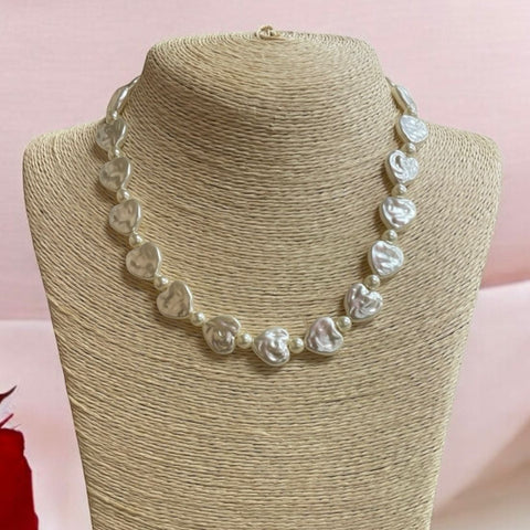 C311GT-Collar de Perla Corazón