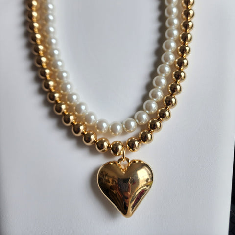 C313GT-Collar dos Capas con Corazón