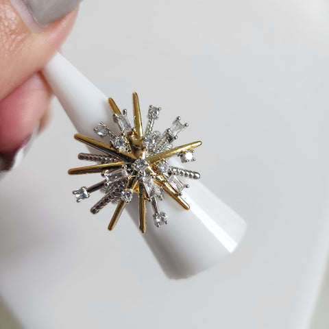 S-438DG-Anillo Estrella Brillante