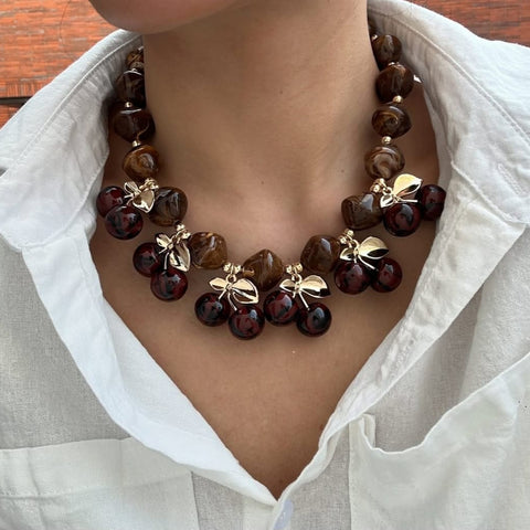 C-021F-Collar de Cherry Marrón