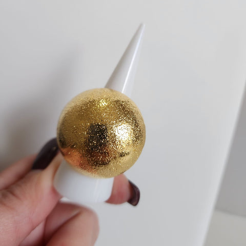 S2004-24K-Anillo Redondo Texturizado