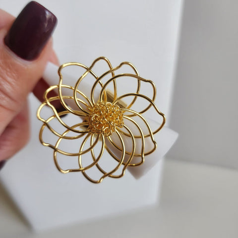 S2005-24K-Anillo Muchos Pétalos