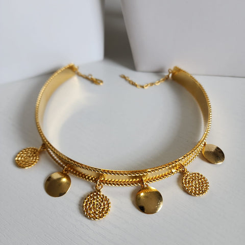 C2014-24K-Choker Soga con Charms