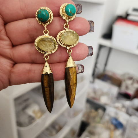 Aretes Ojo De Tigre