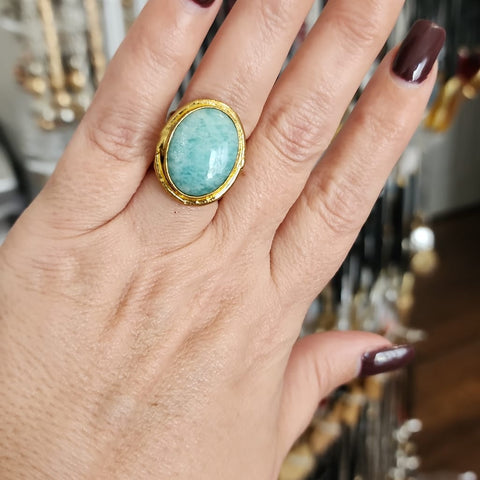 Anillo Ovalado Verdoso