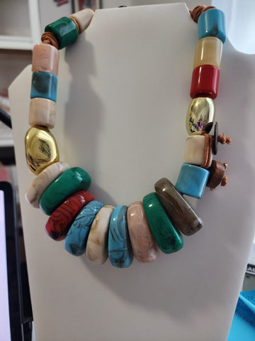 Collar de  tres soga en colores