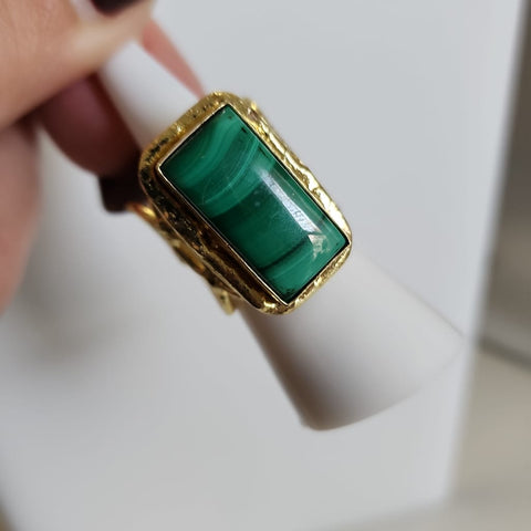 Anillo Verde Rectangular