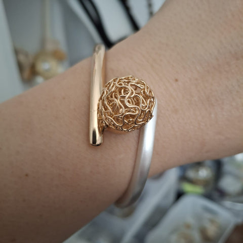 Bangle 2 tonos-Dorado-plata de la esfera.