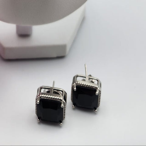 Aretes Cuarzo Negro