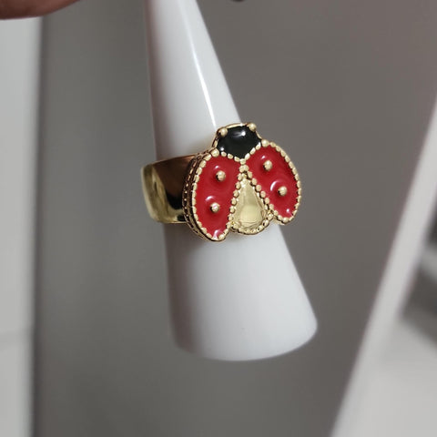 Anillo Lady Bug Ancho