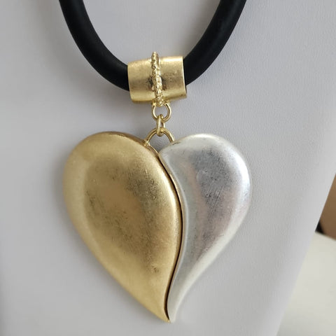 C-196-ZK-Collar Corazón dos Tonos