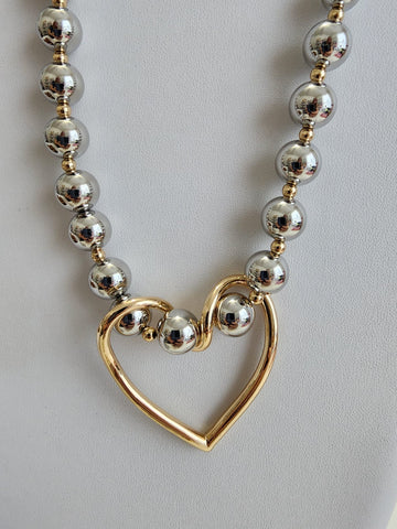 Collar Militar con Corazón Entrelazado