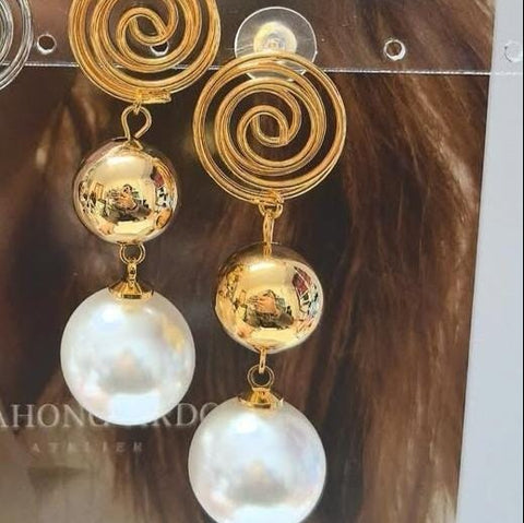 Aretes Circular con Perla