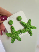 Aretes en Rattan estrella