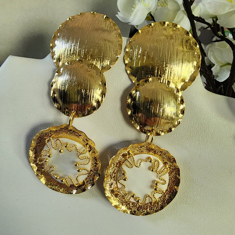 Aretes Baño de Luna  Piedras Preciosas