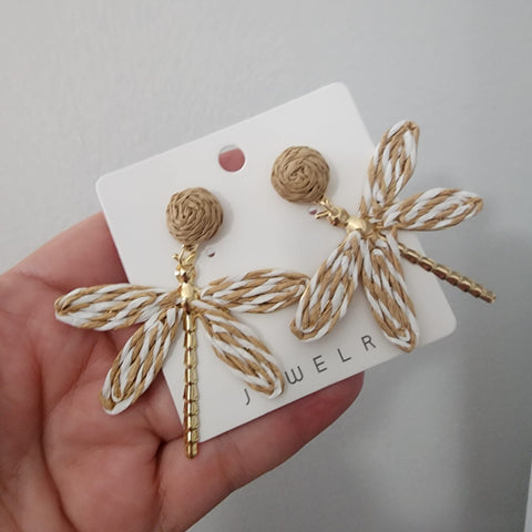 Aretes Rattan Libélula