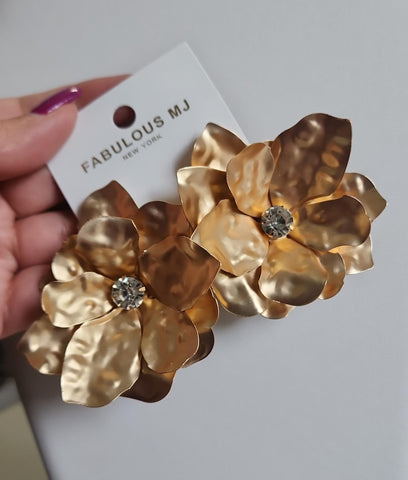 Aretes Pétalos Dorado