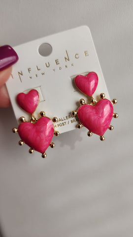 Aretes Fushia con dorado
