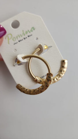 Aretes media Luna Dorado