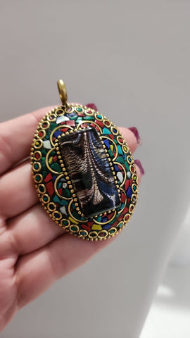 Gema Ovalada Piedra dos tonos