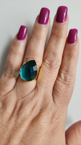 Anillo de Gota Verde