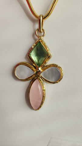 Gema de Cristal y Cuarzo Rosado