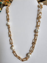 #647-Collar Eslabon Tiffany con Perlas